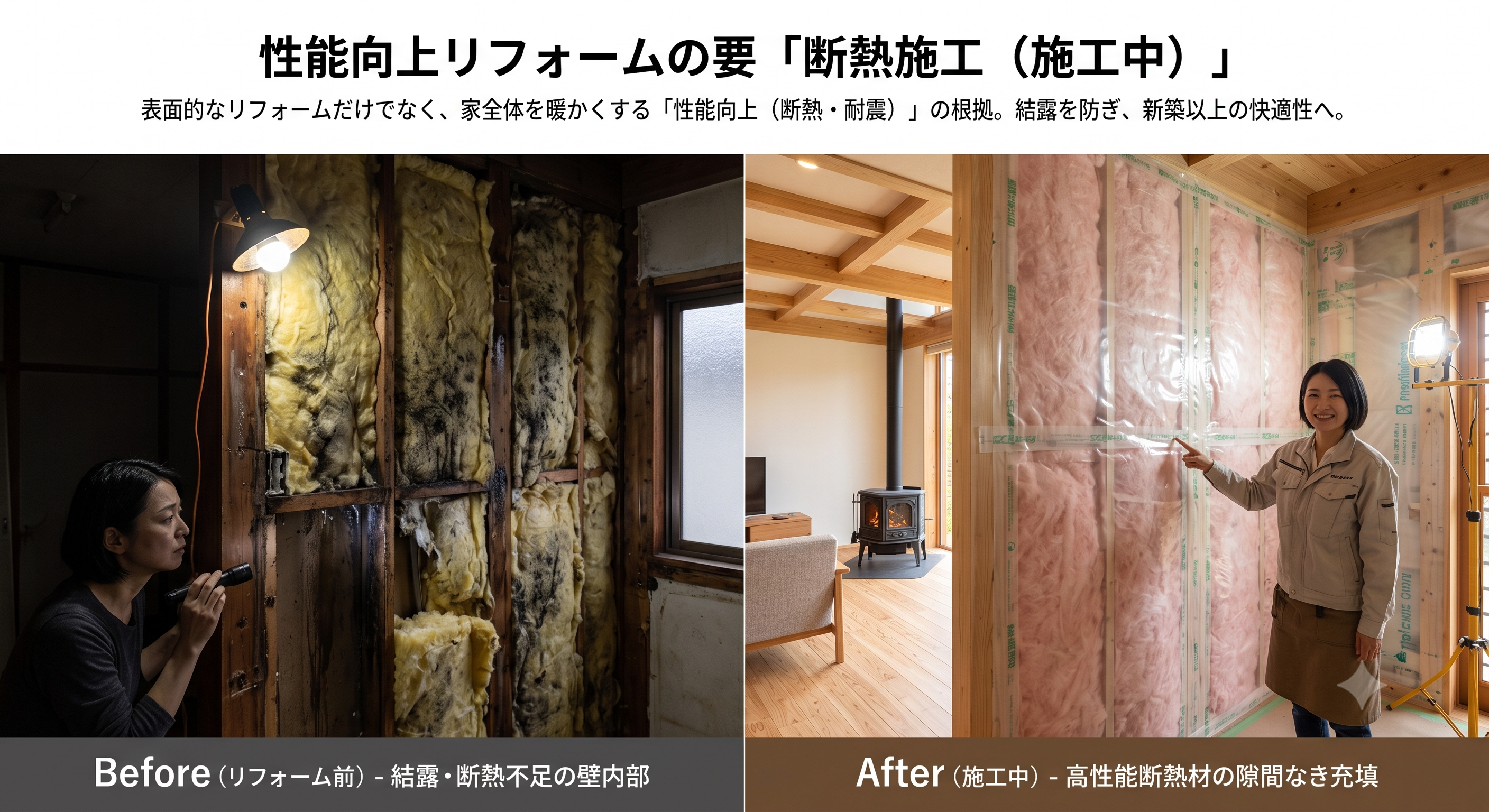 断熱施工のビフォーアフター