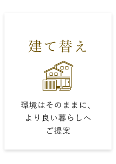 建て替え 環境はそのままに、より良い暮らしへご提案