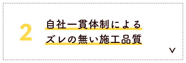 自社一貫体制によるズレの無い施工品質