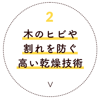 木のヒビや割れを防ぐ高い乾燥技術