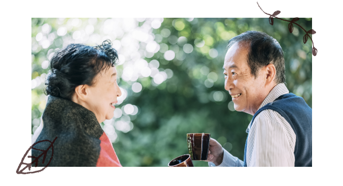 老夫婦　写真　笑顔