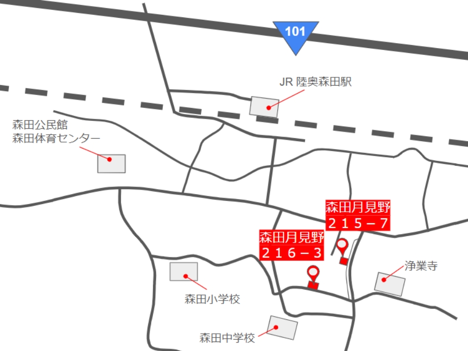 2物件の周辺位置図